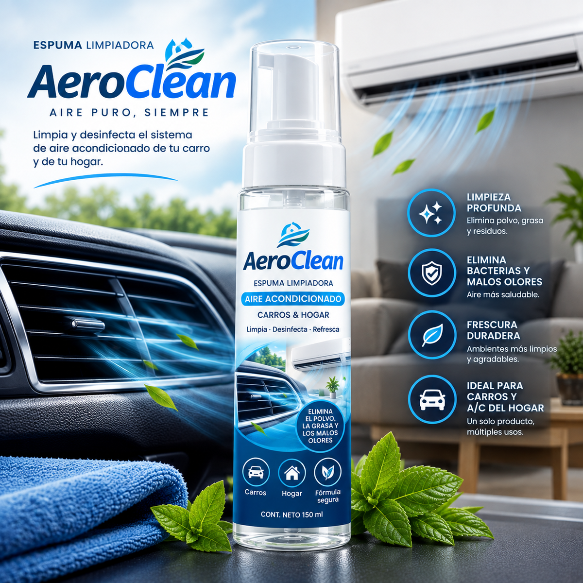 AeroClean - ACABA CON LAS BACTERIAS Y PROBLEMAS DEL AIRE ACONDISIONADO
